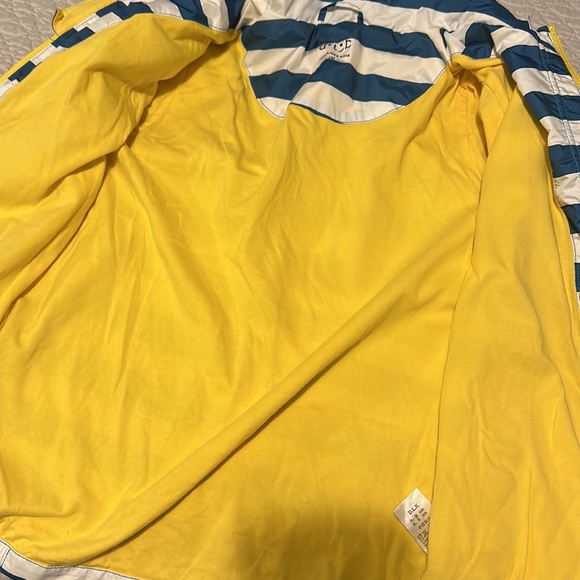 USED-Hooded Jackets Striped Cotton Lined Windbreaker Rain Coat Blue 6-7 - Picture 7 of 7